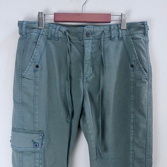 Sundance Sage Green Cargo Pants Size 6 Pull String Boho Cottage Casual Outdoor - Picture 3 of 8